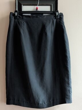 Jonatan Logan Vintage Classic Black Silk Pencil Skirt